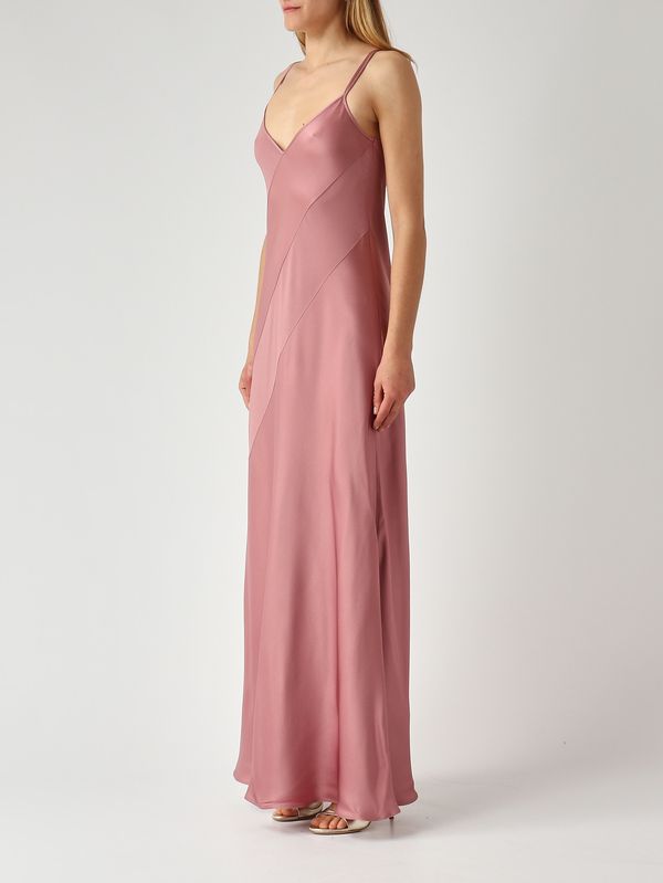 3. Damenkleid Luna aus satiniertem Stoff Antikrosa Antonelli q6648