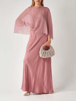 2. Damenkleid Luna aus satiniertem Stoff Antikrosa