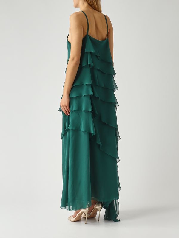 4. Abito donna Marilyn in georgette di seta Verde Smeraldo Antonelli q6925