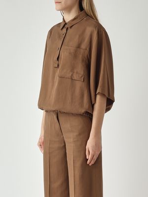 3. Damenbluse Tyche aus Lycra Mokka