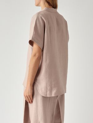 4. Camisa de mujer Ilenia de lino Rosa antiguo