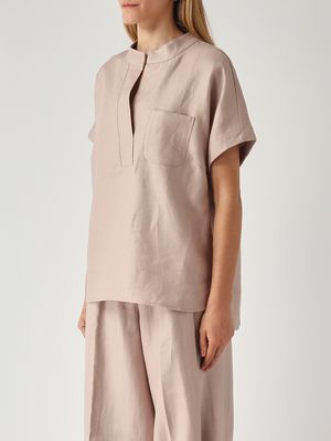 3. Camisa de mujer Ilenia de lino Rosa antiguo