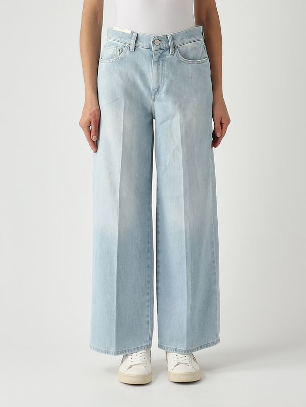 Jeans donna in denim di cotone stretch Denim Chiaro PT Torino