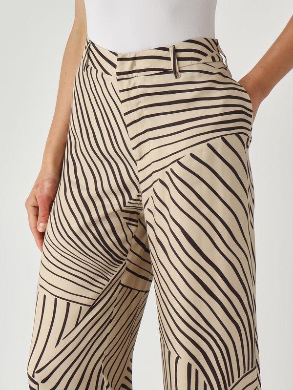 5. Pantalone donna in viscosa Ecru'-Nero PT Torino cdvslrz00stder25