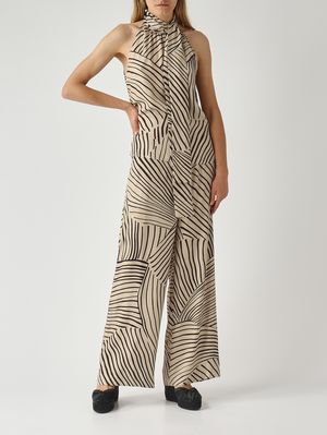 2. Pantalone donna in viscosa Ecru'-Nero