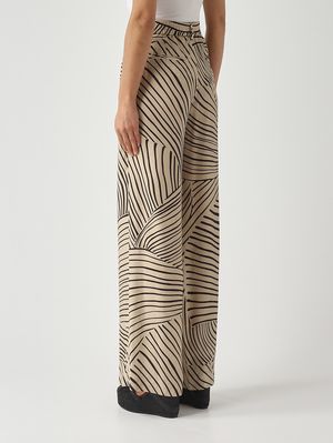 4. Pantalone donna in viscosa Ecru'-Nero
