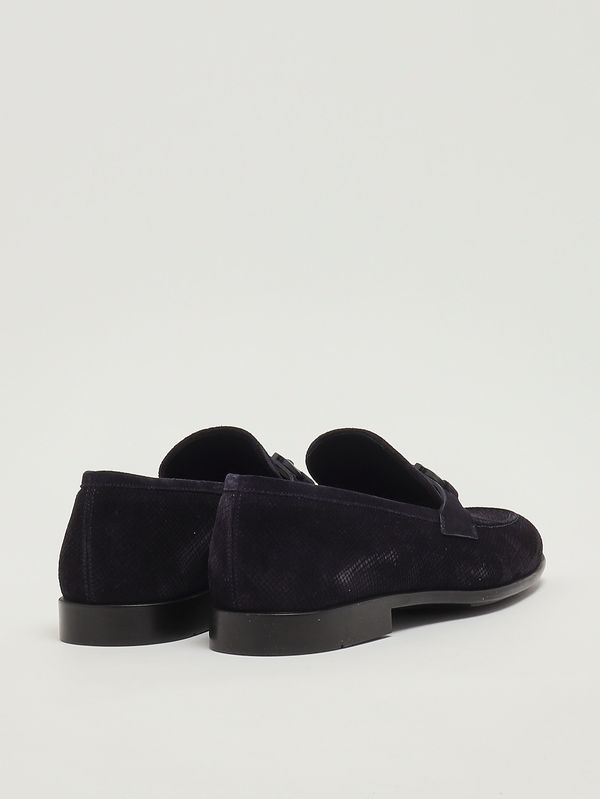 3. Mocassino uomo Foster in pelle scamosciata Blu Navy Ferragamo 021669789474