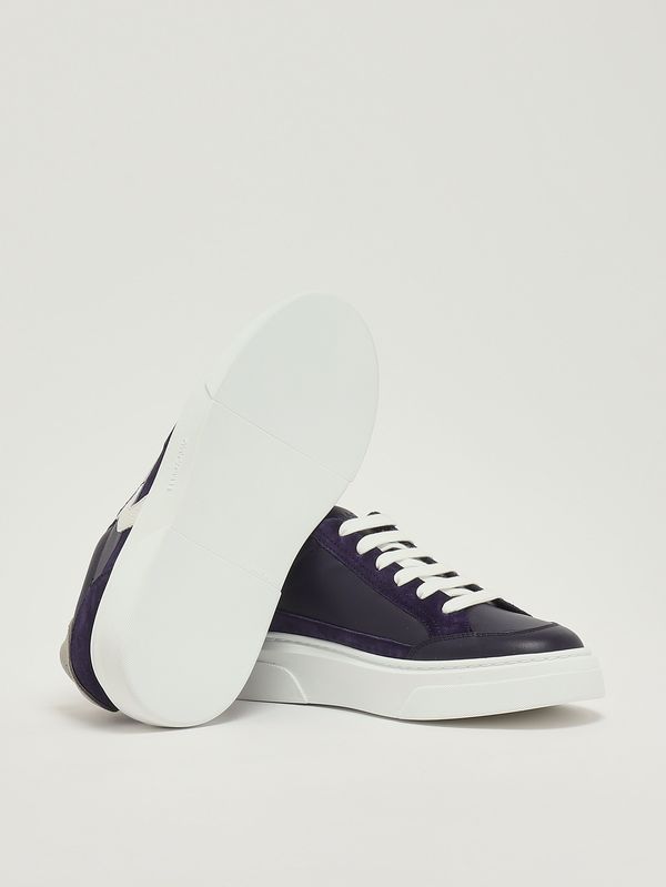 4. Herren-Sneaker Cassina aus technischem Mesh und Leder Blau Ferragamo 023588776671