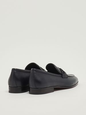 3. Herren-Mokassin Balty aus genarbtem Leder Marineblau
