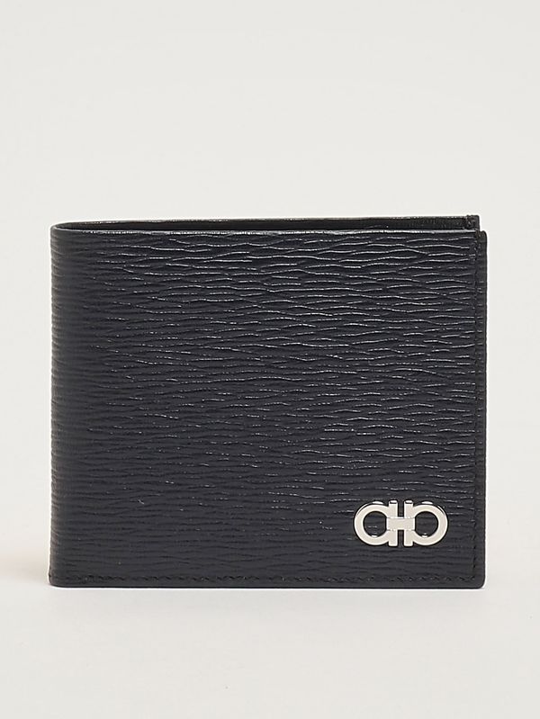 1. Revival men's hammered leather wallet Dark Blue Ferragamo 66a063744850