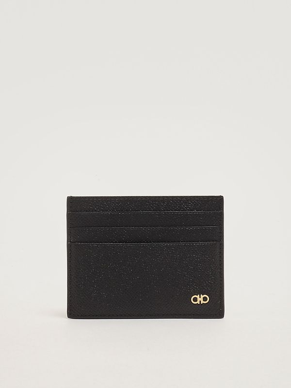 1. Porta carte uomo New Gemini in pelle martellata Nero Ferragamo 661478776843