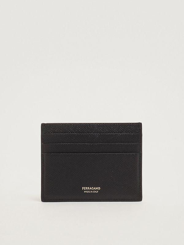 2. Porta carte uomo New Gemini in pelle martellata Nero Ferragamo 661478776843