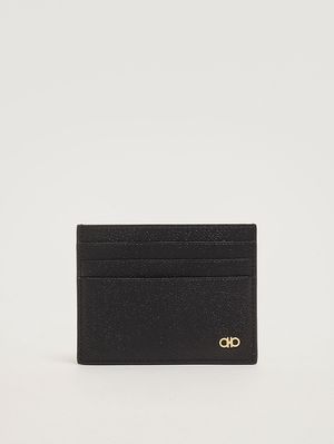1. Porta carte uomo New Gemini in pelle martellata Nero