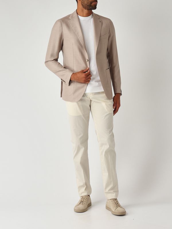 2. Blazer uomo Montecarlo in lana vergine, seta e lino Tortora Tagliatore 1smc22kpe440062t3226