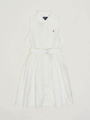 1. Mädchenkleid aus Baumwolle Weiß