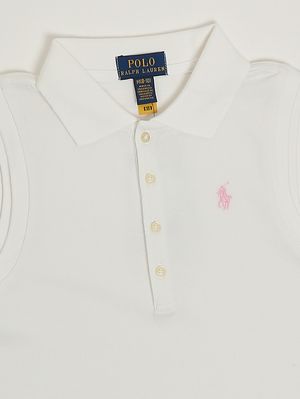 3. Polo de algodón para niña Blanco