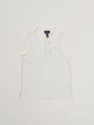1. Polo de algodón para niña Blanco
