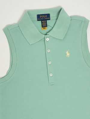 3. Polo de algodón para niña Verde agua