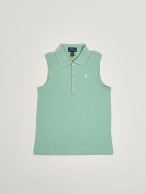 1. Polo de algodón para niña Verde agua