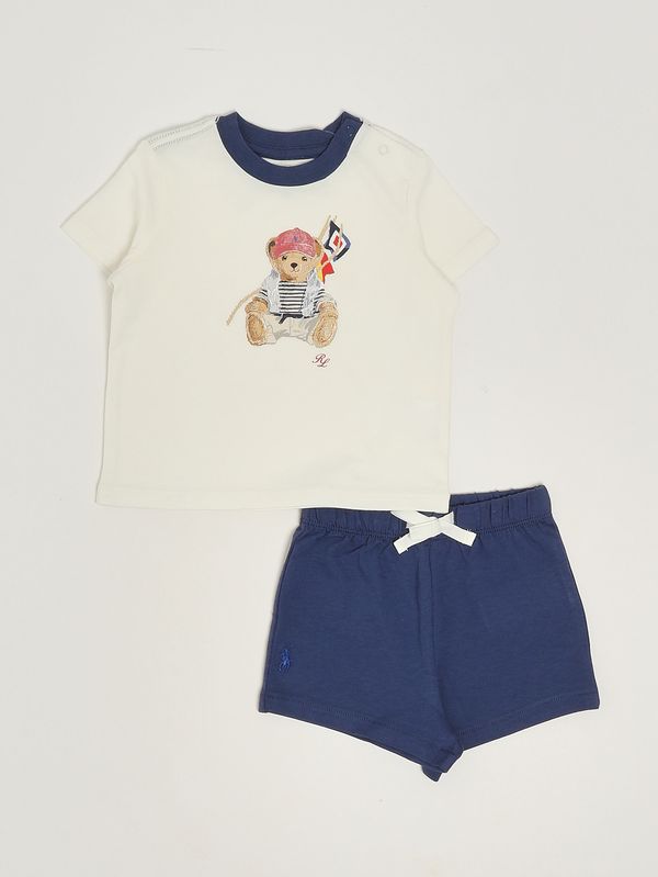 Cotton baby outfit White-Blue Polo Ralph Lauren