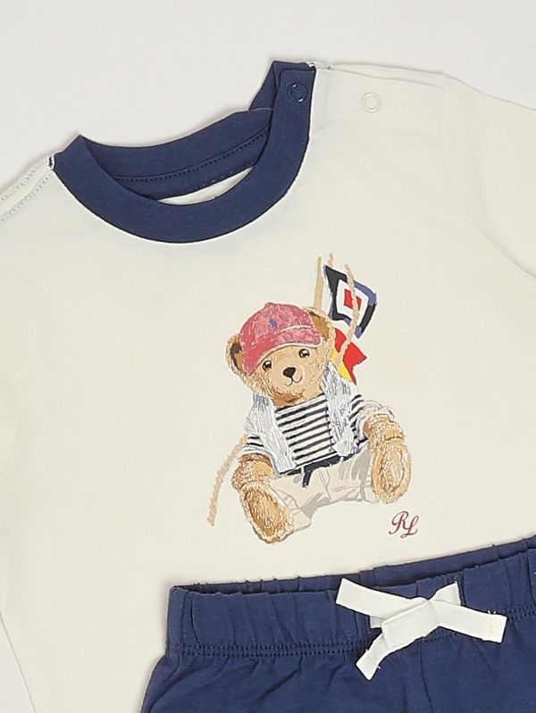 3. Cotton baby outfit White-Blue Polo Ralph Lauren 320b14037