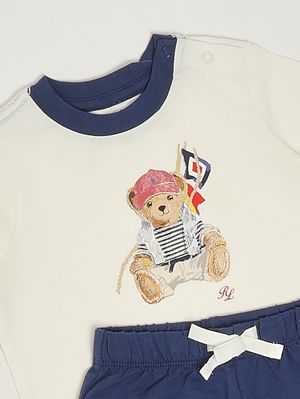 3. Cotton baby outfit White-Blue