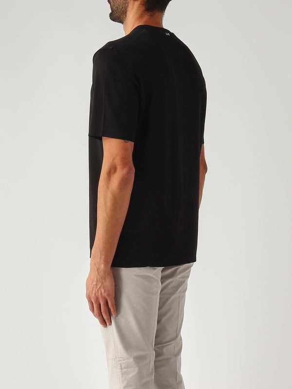 4. Camiseta para hombre de piqué de algodón de doble capa. Negro Herno jg000206u52059