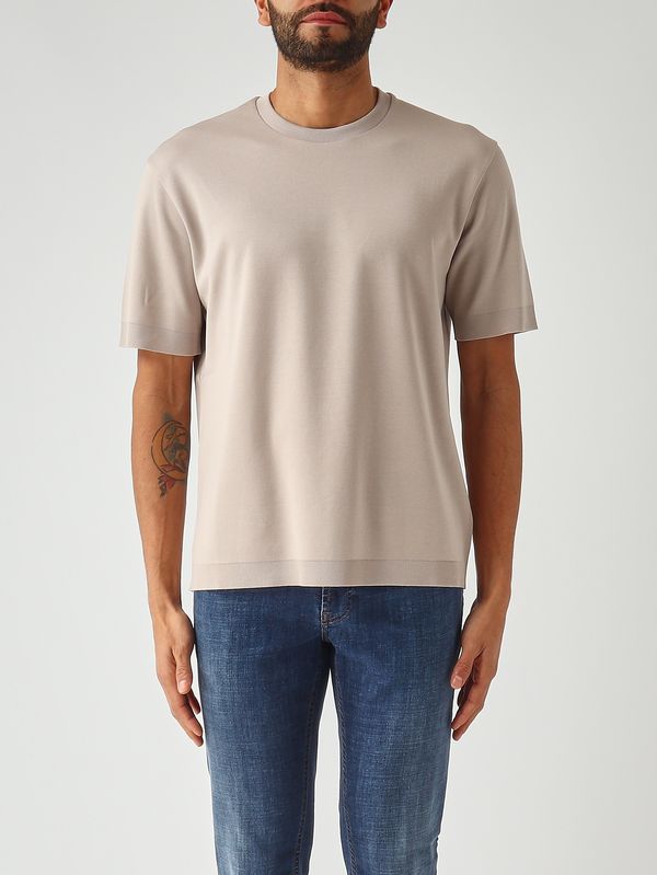 T-shirt homme en piqué de coton double épaisseur Tourterelle Herno