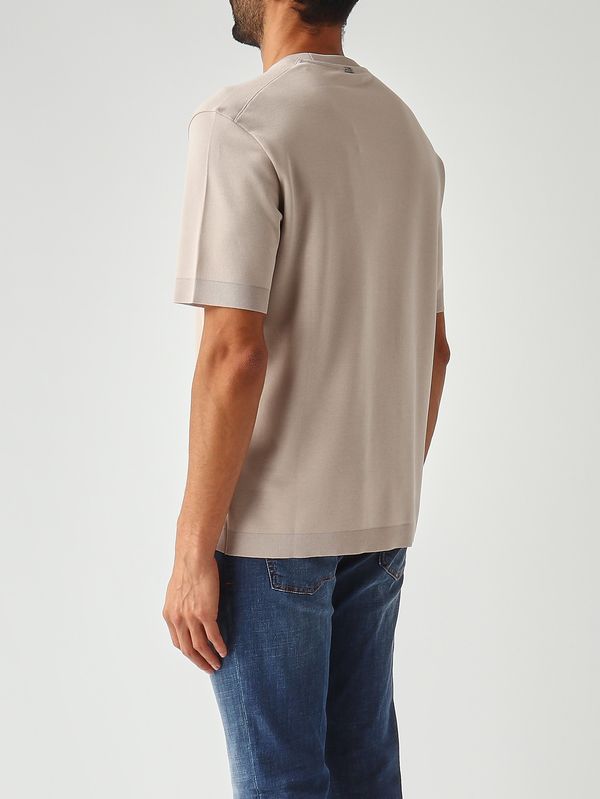 4. Men's double-layer cotton piqué t-shirt Turtle dove Herno jg000206u52059