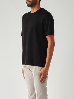 3. Camiseta para hombre de piqué de algodón de doble capa. Negro