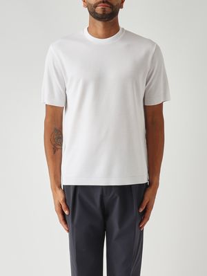 1. Maglia uomo in piqué di cotone doppio strato Bianco