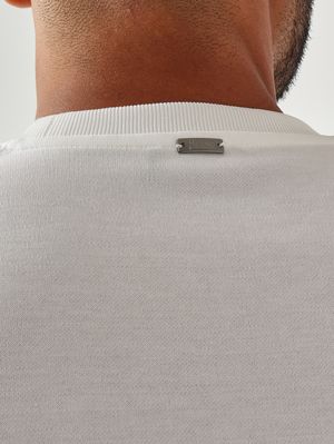 4. Maglia uomo in piqué di cotone doppio strato Bianco