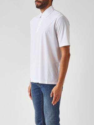 3. Polo para hombre de tejido técnico ultraligero Blanco