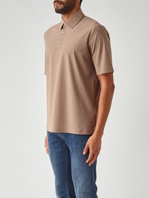 3. Polo para hombre de tejido técnico ultraligero Tórtola clara