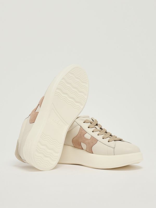 4. Sneakers donna Rebel H562 in pelle Avorio-Beige Hogan hxw5620dn61n1m