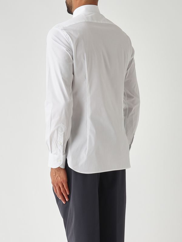 3. Chemise homme en satin de coton stretch Blanc Guglielminotti 1uvagpg