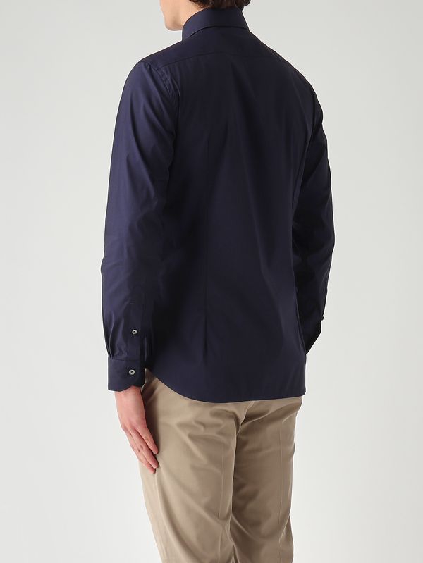 4. Herrenhemd aus Stretch-Baumwollsatin Marine Guglielminotti 1uvagpg