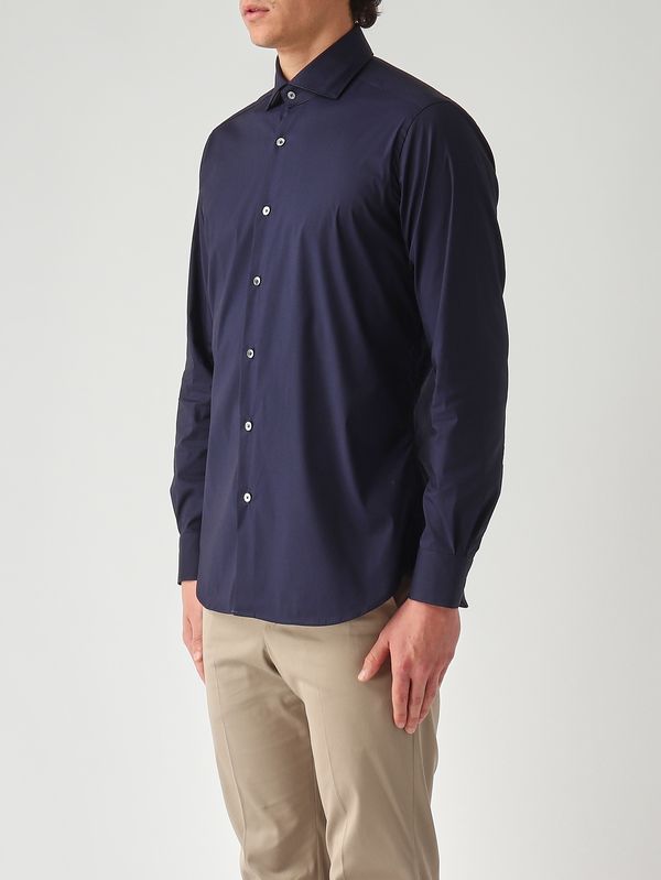 3. Herrenhemd aus Stretch-Baumwollsatin Marine Guglielminotti 1uvagpg