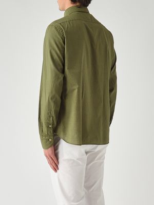 3. Herrenhemd aus hauchdünner Baumwollmusselin Olive