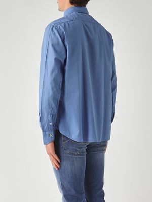 4. Herrenhemd aus hauchdünner Baumwollmusselin Avio