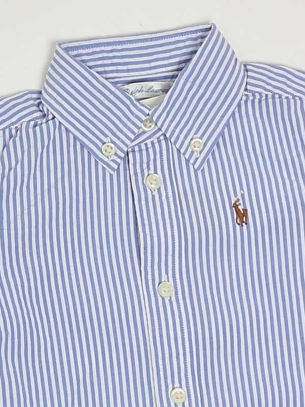 3. Baby boy seersucker cotton shirt White and Light Blue Stripe Polo Ralph Lauren 320b23252