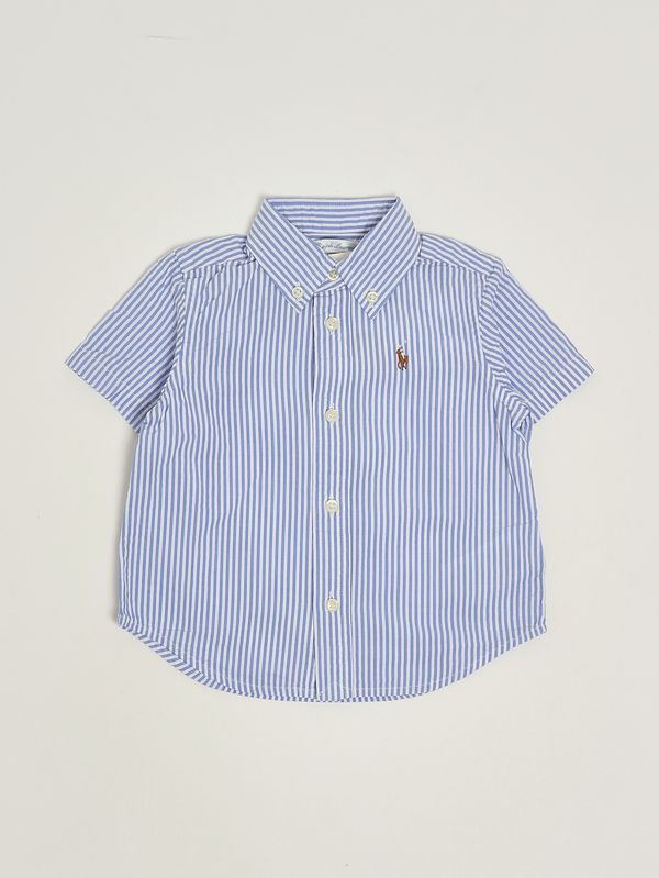 Baby boy seersucker cotton shirt White and Light Blue Stripe Polo Ralph Lauren