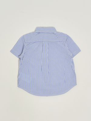2. Baby boy seersucker cotton shirt White and Light Blue Stripe