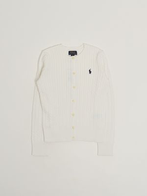 1. Cardigan fille en coton Blanc