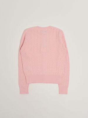 2. Cardigan fille en coton Rose