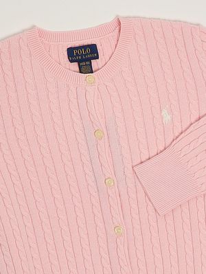 3. Cardigan fille en coton Rose