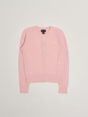 1. Cardigan fille en coton Rose