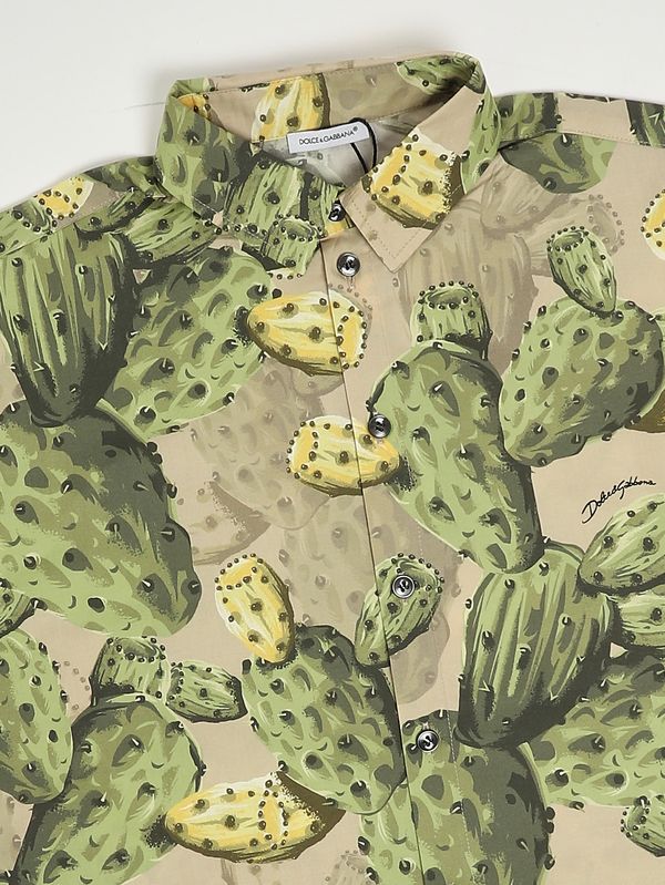 3. Boys' cotton shirt Beige-Green Dolce e Gabbana l44s72hs5ud
