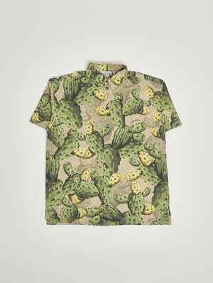 1. Boys' cotton shirt Beige-Green