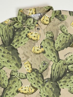 3. Boys' cotton shirt Beige-Green